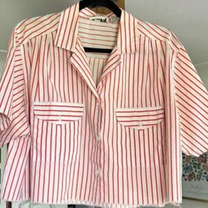 Vintage Red and White Striped Top